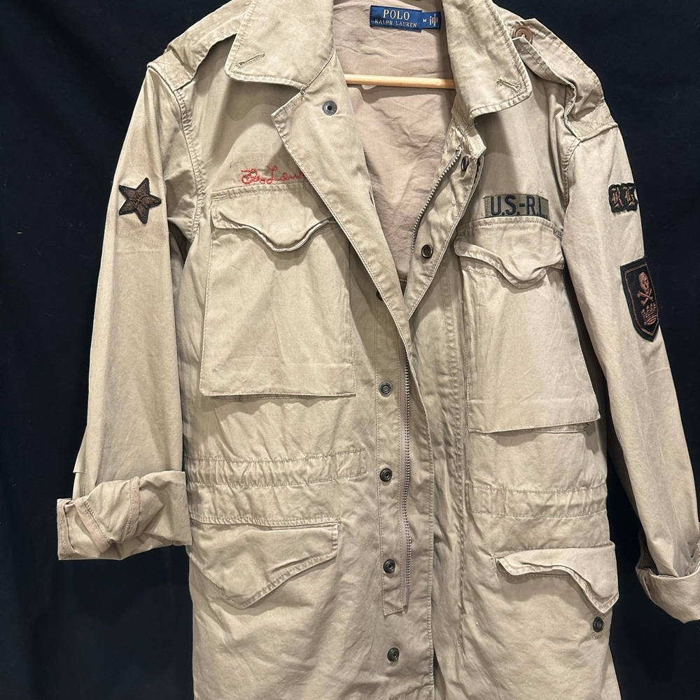 Ralph Lauren Khaki Jacket with Embroidery Tiger rare Military Jacket - Picture 4 of 6